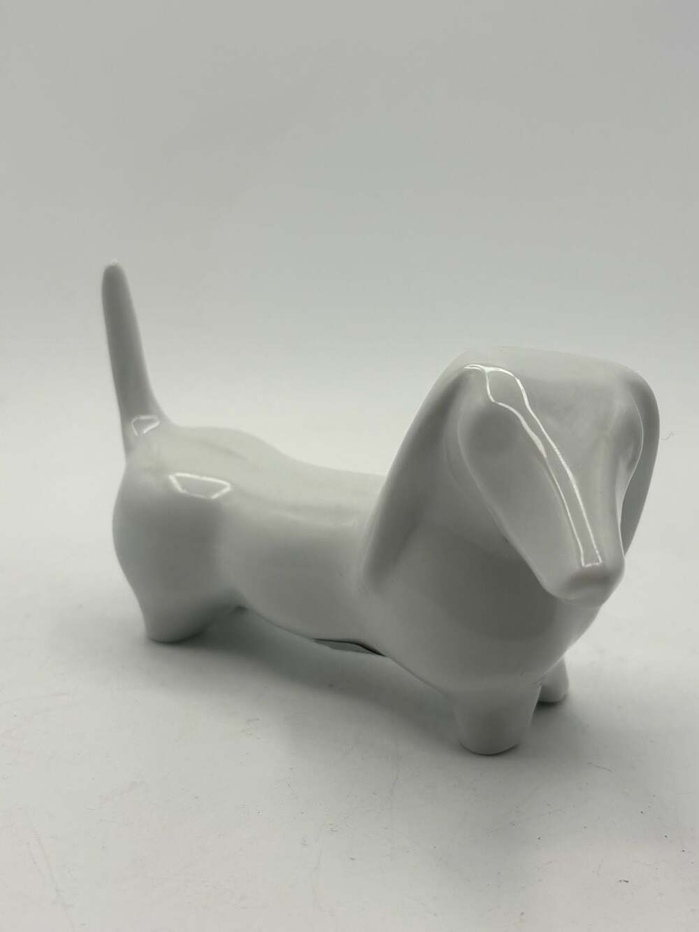 Naaman Porcelain Midcentury Dachshund Figure- Made in Israel - Vintage 60s